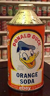 Rare Donald Duck Orange Cone Top Top Soda Can-Vintage 1952