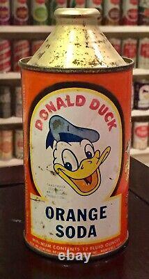 Rare Donald Duck Orange Cone Top Top Soda Can-Vintage 1952