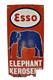 Rare Esso Elephant Kerosene Porcelain Enamel Sign 24x12 Vintage Petroliana Board