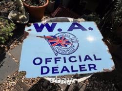 Rare Find Original vintage enamel shop sign'W. A The Wireless Association Dealer