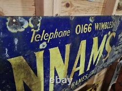 Rare Hannam's Wimbledon enamel sign. Vintage advertising