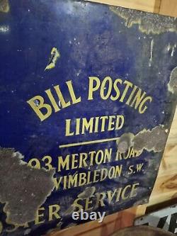 Rare Hannam's Wimbledon enamel sign. Vintage advertising