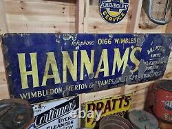 Rare Hannam's Wimbledon enamel sign. Vintage advertising