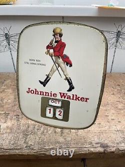 Rare Johnnie Walker Vintage Advertising Bar, Club, Pub Mechanical Calendar