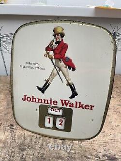 Rare Johnnie Walker Vintage Advertising Bar, Club, Pub Mechanical Calendar