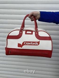 Rare Large 70s Vintage White CRAWFORDS Biscuits Advertising Holdall Weekend Bag