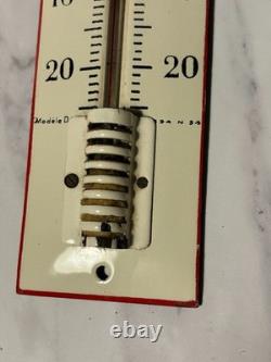 Rare Large French Vintage Enamel thermometer advertisment