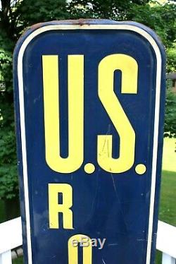 Rare Large Vintage 1947 U. S. Royal Tires Gas Station 61 Metal Sign