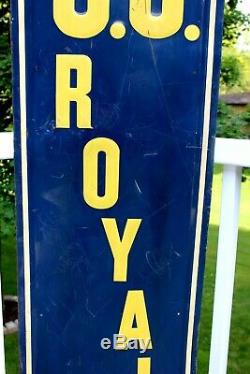 Rare Large Vintage 1947 U. S. Royal Tires Gas Station 61 Metal Sign