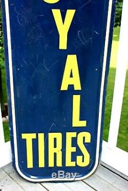 Rare Large Vintage 1947 U. S. Royal Tires Gas Station 61 Metal Sign