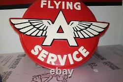 Rare Large Vintage 1950's Flying A Service Gas Station 54 Embossed Sign