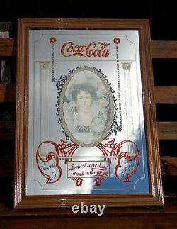 Rare Large Vintage Coca Cola Advertising Pub Mirror 36 by 26