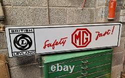 Rare MG Safety Fast Dealership Lightbox Automobilia Garage Vintage Advertising