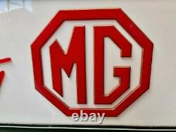Rare MG Safety Fast Dealership Lightbox Automobilia Garage Vintage Advertising