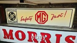 Rare MG Safety Fast Dealership Lightbox Automobilia Garage Vintage Advertising