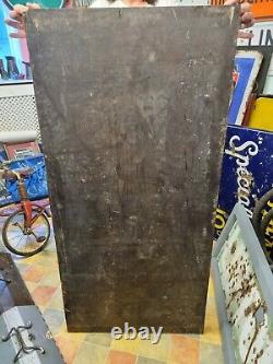 Rare MID Century Vintage Ciment Fondu One Day Cement Enamel Sign Mounted On Wood