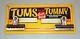 Rare! Nice! Vtg 1940's Advertising TUMS FOR THE TUMMY Metal Sign (9 x 4)