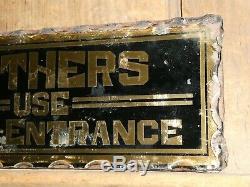 Rare Old Original Bathers Reverse Glass Gold Trade Sign Hotel Vintage Antique