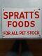 Rare Old Original Spratts Pet Food Enamel Sign Antique Vintage