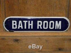 Rare Old Original'bath Room' Porcelain Sign Vintage Antique Gas Station Hotel