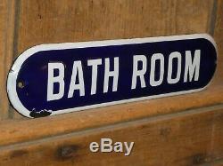 Rare Old Original'bath Room' Porcelain Sign Vintage Antique Gas Station Hotel