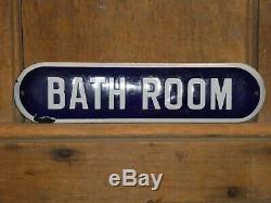 Rare Old Original'bath Room' Porcelain Sign Vintage Antique Gas Station Hotel