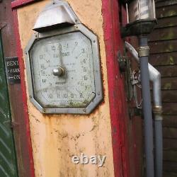 Rare Old Vintage Classic Petrol Pump With Original Super Shell Glass Globe