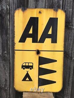 Rare Original Enamel Double Sided AA Sign