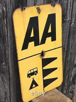 Rare Original Enamel Double Sided AA Sign