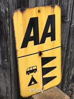 Rare Original Enamel Double Sided AA Sign