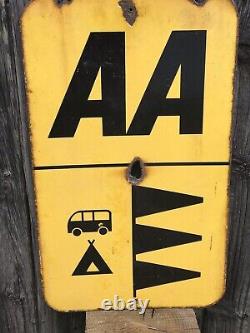 Rare Original Enamel Double Sided AA Sign