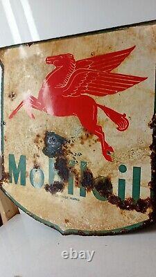 Rare Original Enamel Sign Pegasus Mobil Oil 453 Genuine