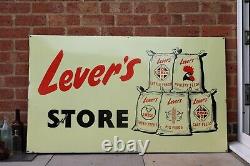 Rare Original Lever's Stores pictorial enamel sign 137cm x 82cm