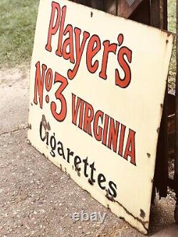 Rare Original Vintage Enamel Players Sign