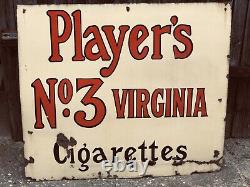 Rare Original Vintage Enamel Players Sign