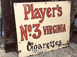 Rare Original Vintage Enamel Players Sign