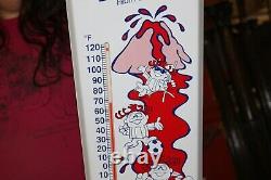 Rare Original Vintage Hawaiian Fruit Punch 24 Metal Thermometer Sign NICE/WORKS