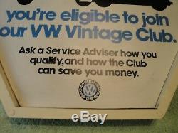 Rare Orignai Vintage VW CLUB of America Sign Volkswagen Deet Eichel