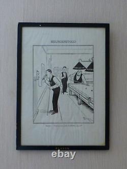 Rare Player's Navy Cut Vintage Framed Advertising Bateman Print Misunderstood