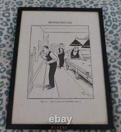 Rare Player's Navy Cut Vintage Framed Advertising Bateman Print Misunderstood