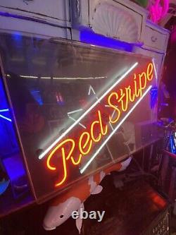 Rare Retro Vintage Neon Jamaican Red Stripe Sign Circa 1970's/80's