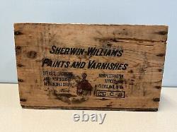 Rare Sherwin Williams Cover The Earth Antique Wooden Crate, Vintage Advertising