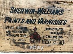 Rare Sherwin Williams Cover The Earth Antique Wooden Crate, Vintage Advertising