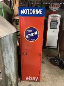 Rare Single Vintage Motorine Oil Cabinet Petrol Automobilia Old Garage Mancave