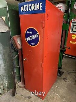 Rare Single Vintage Motorine Oil Cabinet Petrol Automobilia Old Garage Mancave