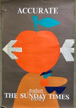Rare Sunday Times Poster by Patrick Tilley Vintage 1960s Poster