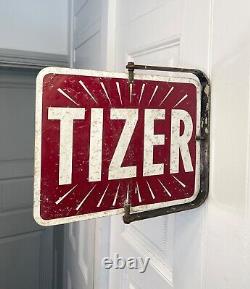 Rare Survivor, Original Vintage'TIZER' Double Sided Shop Sign, Original Bracket