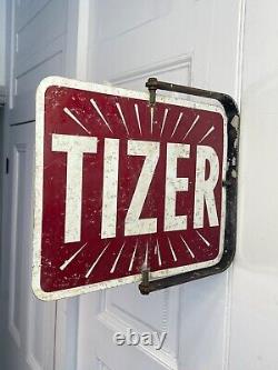 Rare Survivor, Original Vintage'TIZER' Double Sided Shop Sign, Original Bracket