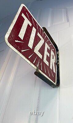 Rare Survivor, Original Vintage'TIZER' Double Sided Shop Sign, Original Bracket