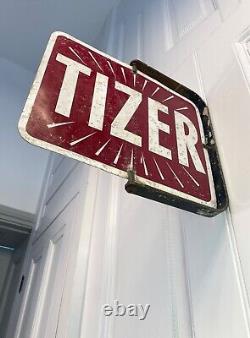 Rare Survivor, Original Vintage'TIZER' Double Sided Shop Sign, Original Bracket